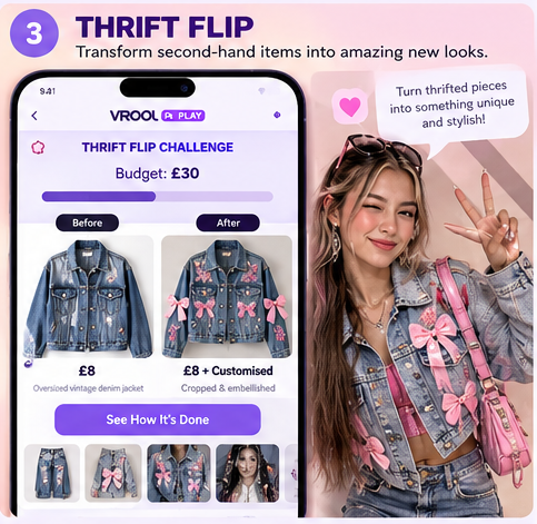 Before & after styling concept with a denim jacket