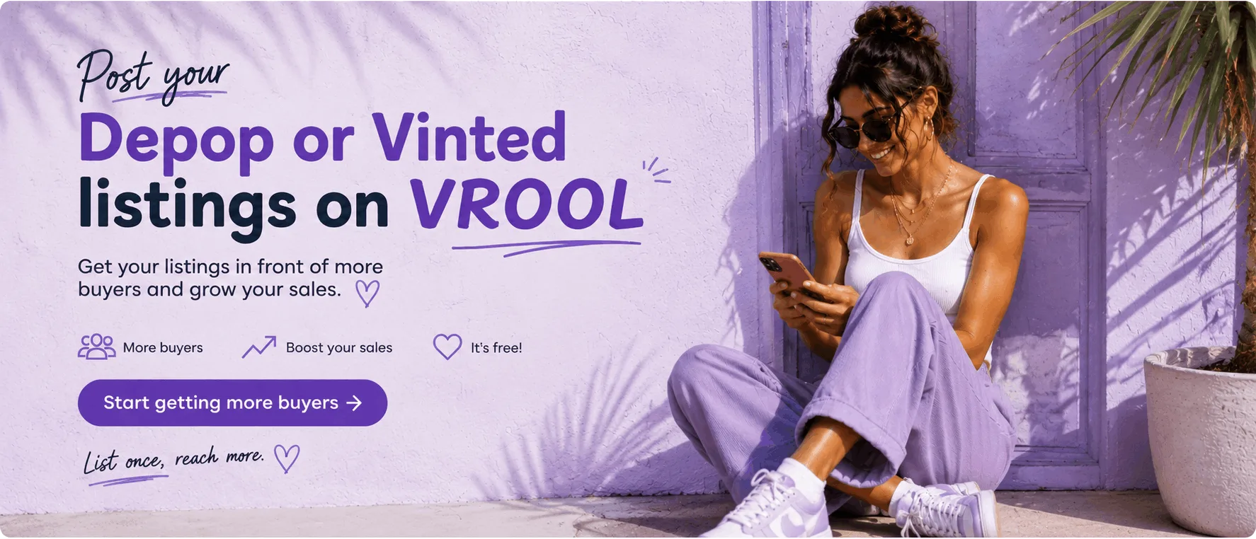 Post your Depop or Vinted listings on Vrool