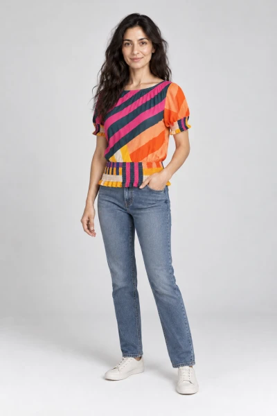 Colorful Striped Off-Shoulder Top by Next